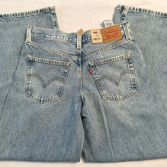 Levis 94 Baggy Distressed Jeans Womens Size 28 Light Wash Wide Leg NEW with Tag - Picture 10 of 13